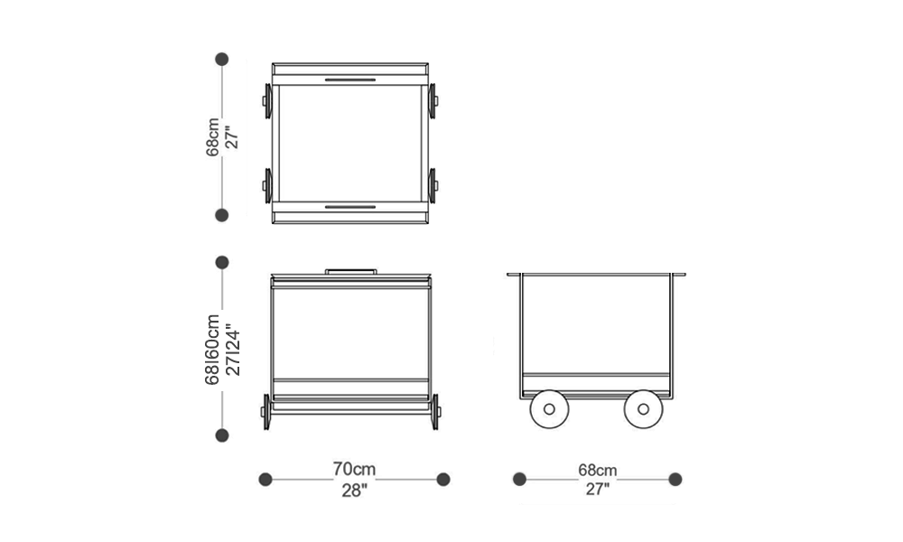 Image of the main dimensions of the product